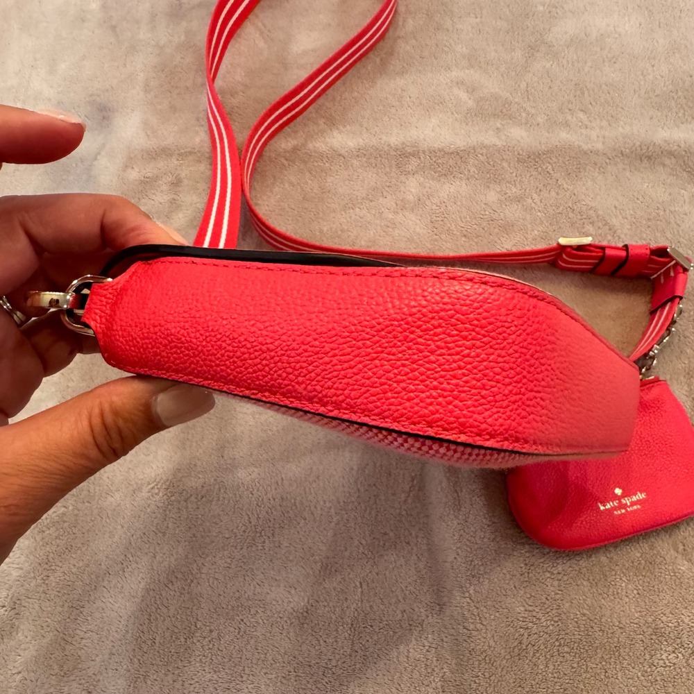 Kate Spade Rosie Flap Crossbody Bag Pink Pebbled Leather Preppy Resort Luxe - Picture 6 of 14